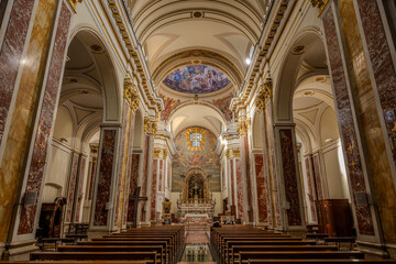 Fototapeta premium Isernia, Molise. The Cathedral of St. Peter the Apostle is the most important Catholic building of the city of Isernia, mother church of the Diocese of Isernia-Venafro.