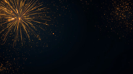 Fototapeta premium Fireworks lighting up the night sky with glowing stars and magical sparkles