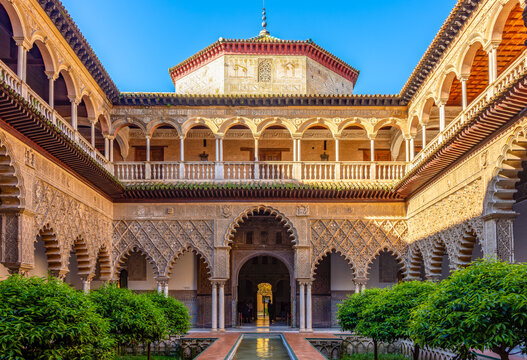 Courtyard of Maidens in Seville Alcazar, Spain
