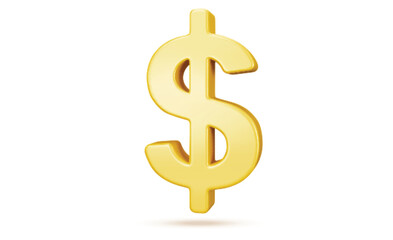 golden dollar sign isolated