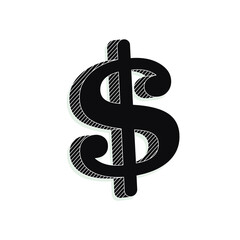 dollar symbol on white background