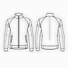 Men&rsquo;s_Outerwear_Technical_Flat_Drawing_&ndash;_Jackets_and_Hoodie_Front_&_Back