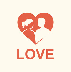 Silhouettes of a couple's faces inside a heart, indicating shared love.