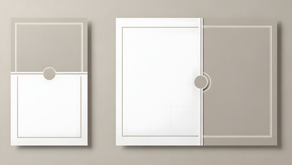 Abstract graphic design elements with white background and beige accents