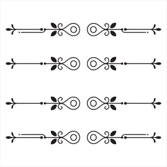 Set of Four Horizontal Decorative Flourish Dividers