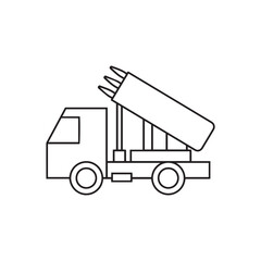 Missile Launcher Truck Icon Representing Tactical Warfare and Mobile Defense