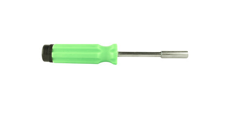 Bright green handled nut driver tool, ideal for various assembly and repair tasks