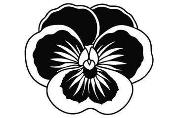 Fototapeta premium pansy silhouette line art vector illustration