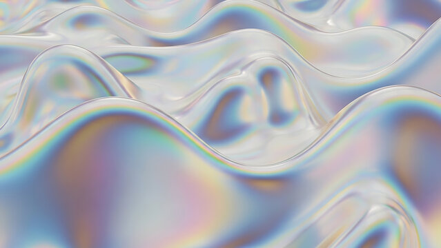 Abstract, background, 3d, wave, liquid, iridescent, holographic, color, texture, motion, flowing, gradient, modern, design, digital, art, minimal, technology, aesthetic, creative, ripple, surface, smo