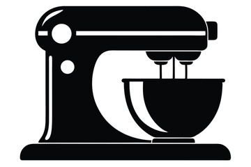 mixer silhouette line art vector illustration