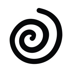 Swirl Icon Hand Drawn, w Black and White, Thick Liness