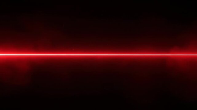 Abstract red neon laser lines on black background animated across frames. Energetic and dynamic light art concept for modern design.