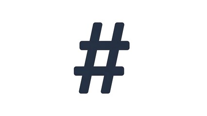 Obraz premium A dark blue hashtag symbol against a plain background. A simple visual of the '#' sign. 