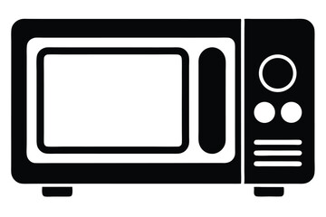 microwave oven silhouette line art vector illustration