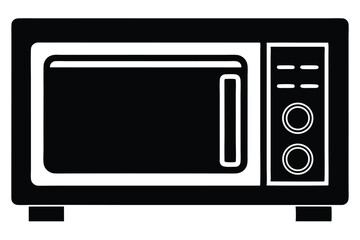 Obraz premium microwave oven silhouette line art vector illustration