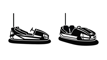 Two bumper cars in a striking black and white silhouette © MdGolam