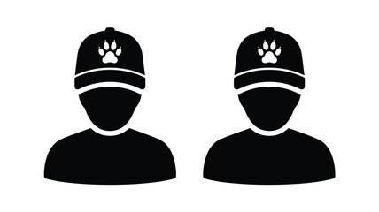 Two identical figures wearing caps a striking black silhouette © MdGolam