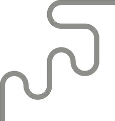 Striped path forming zigzag movement with wave flow and continuous curvature creating a textured visual structure.