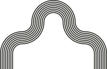 Striped path forming a labyrinth structure with zigzag direction and wave motion.