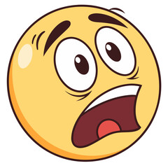 Fototapeta premium Shocked emoji with wide eyes and open mouth