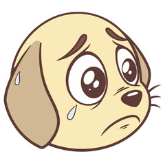 Fototapeta premium Sad emoji with puppy eyes, glossy eyes