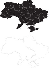 Ukraine country map nation black silhouette flat isolated graphic design