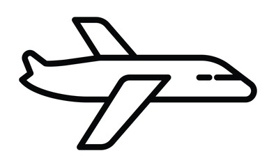 Simple Outline of an Airplane in Minimalist Style for Travel Theme