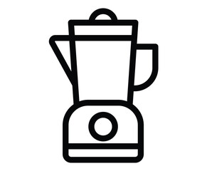 Modern Line Art Blender Kitchen Appliance Icon in Minimalist Style