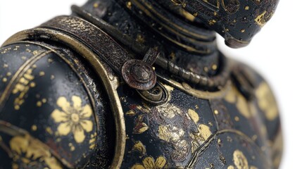 Ornate ancient warrior armor close-up details
