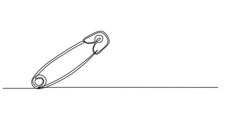Safety Pin in continuous one line drawing one line draw design full length video, motion graphic, animation, Self drawing line animation safety pin continuous one line drawing, single line art doodle. - Powered by Adobe