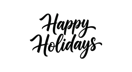 Elegant cursive lettering displays a festive holiday greeting showcasing a striking silhouette