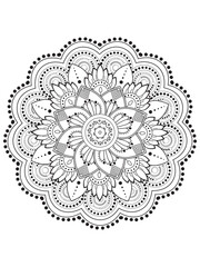 Mandala art draws hand patterns for Art on the wall. Coloring book Lace pattern The tattoo. Design for a wallpaper Paint