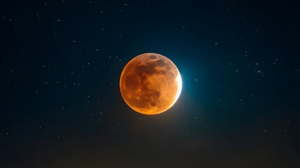 Stunning Blood Moon Eclipse - A Celestial Spectacle in the Night Sky.