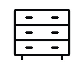 Minimalist Line Art of a Simple Furniture Chest of Drawers Design