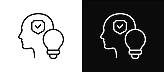 Security Awareness icon set black and white