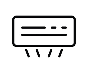 Minimalist Icon of Air Conditioner with Simple Lines and Design Elements