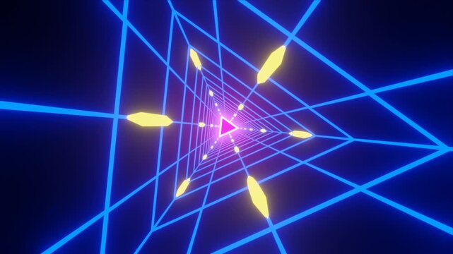 neon cyber technology tunnel animation and loop animation