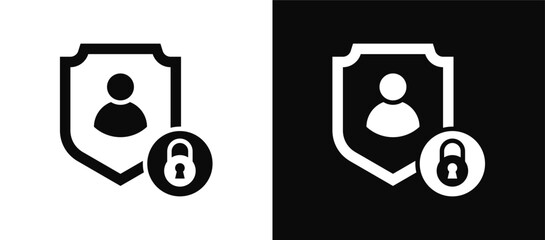 Zero Trust icon set black and white
