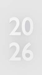 3d render of new year numbers, no AI