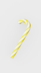 candy cane on white background, 3d render, no AI