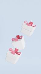 3d render of gift boxes on white background, no AI