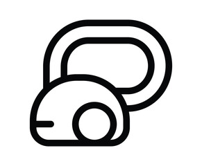 Simplistic Line Art of a Vacuum Cleaner in Monochrome Style