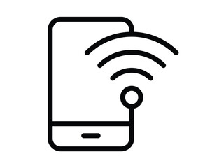 Modern Smartphone with Signal Waves Illustrating Wireless Connectivity