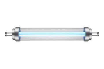 Fluorescent Light Bulb with Blue Light glow isolated on a transparent background