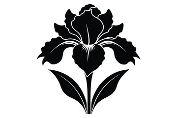 iris silhouette line art vector illustration