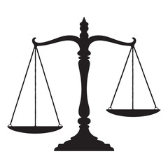 Classic Justice Scales Silhouette &ndash; Legal Symbol Vector