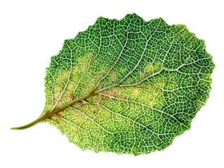 Detailed Leaf Vein Structure with Green and Yellow Tones
