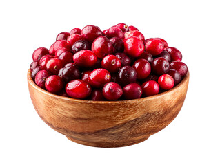 Bowl of fresh cranberries with water droplets