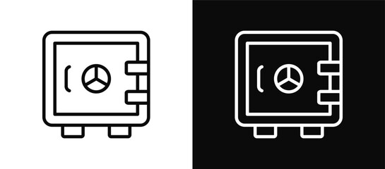 Strongbox icon set black and white