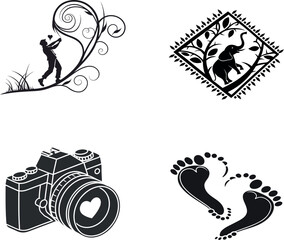 Valentine design concept elements silhouette 